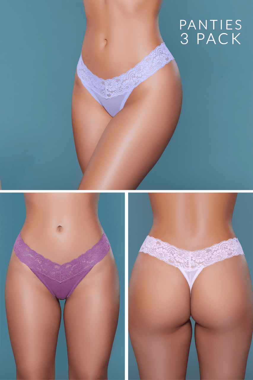 BeWicked Women's Mila Thong 3 Pack 2201