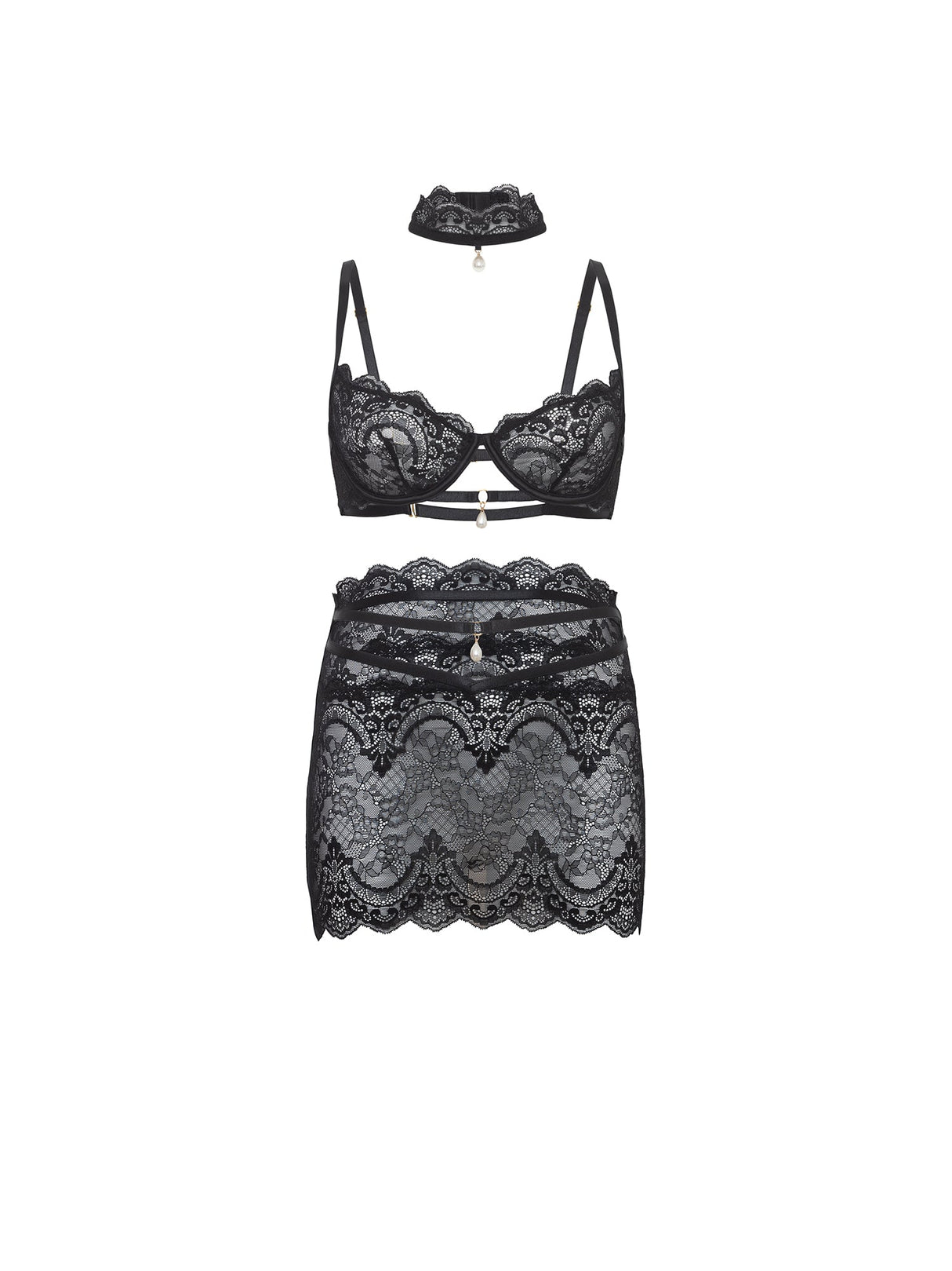 Perla Choker Bra Skirtini Set