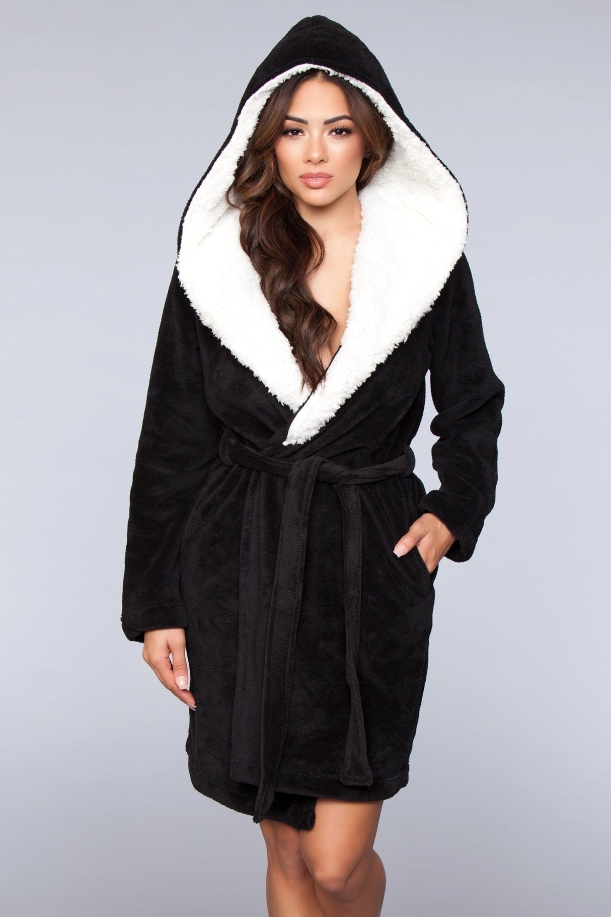 BeWicked Women's Janet Plush Fleece Color Block Robe 1817