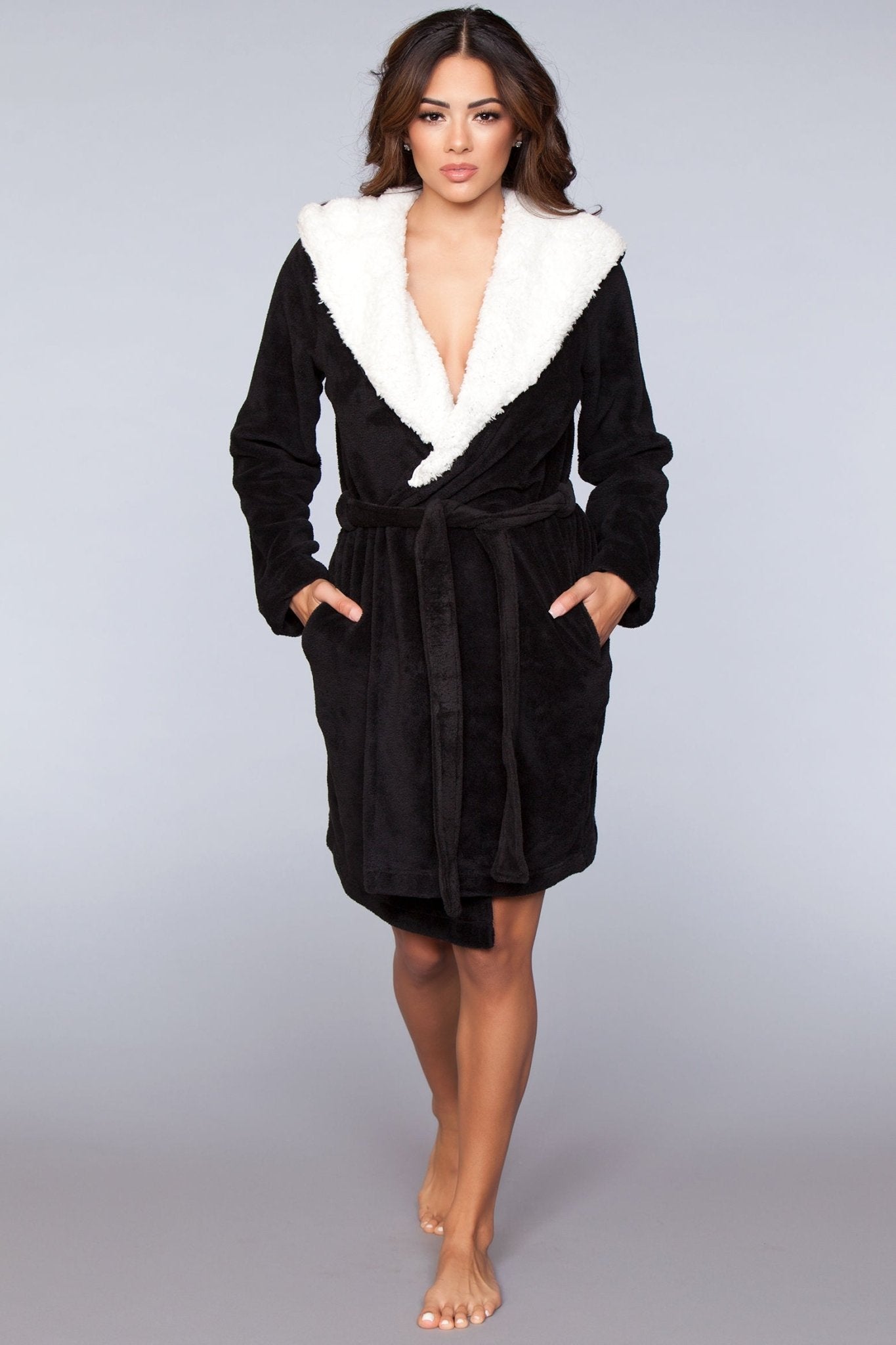 BeWicked Women's Janet Plush Fleece Color Block Robe 1817