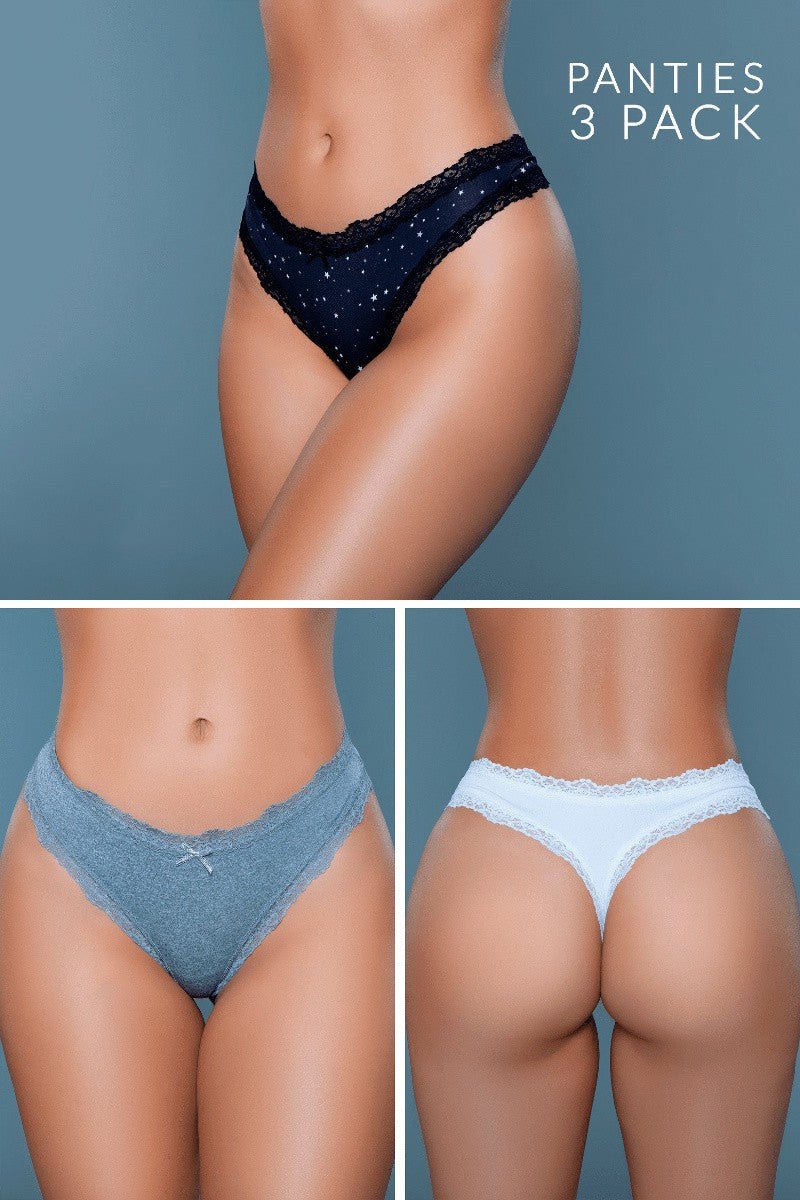 BeWicked Women's Jade Thong 3 Pack 22063PK