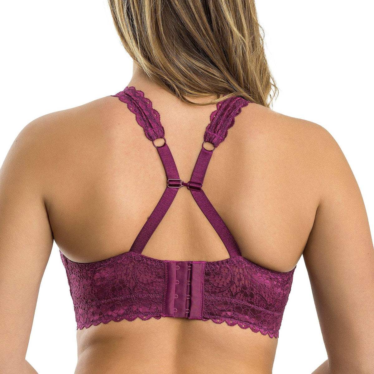 Blackberry full bust wire-free convertible racerback lace bralette
