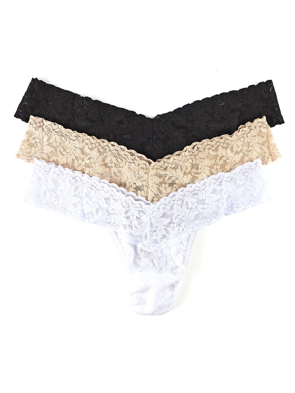 Hanky Panky 3 Pack Stretch Lace Low Rise Thongs – HauteFlair