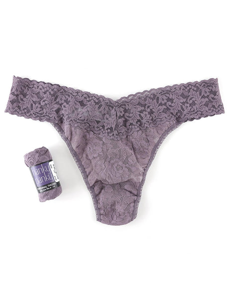 Hanky Panky Thong Dusk / One Size Rolled Signature Lace Original Rise Thong