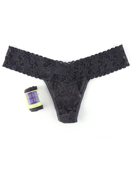 Hanky Panky Thong Granite / One Size Rolled Signature Lace Original Rise Thong
