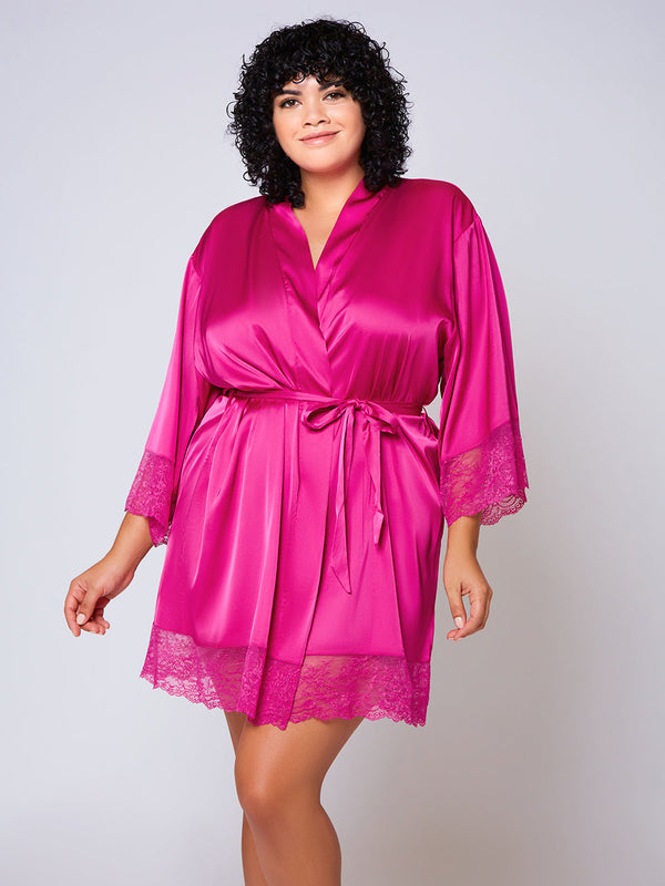 Plus size clearance silk robe cheap