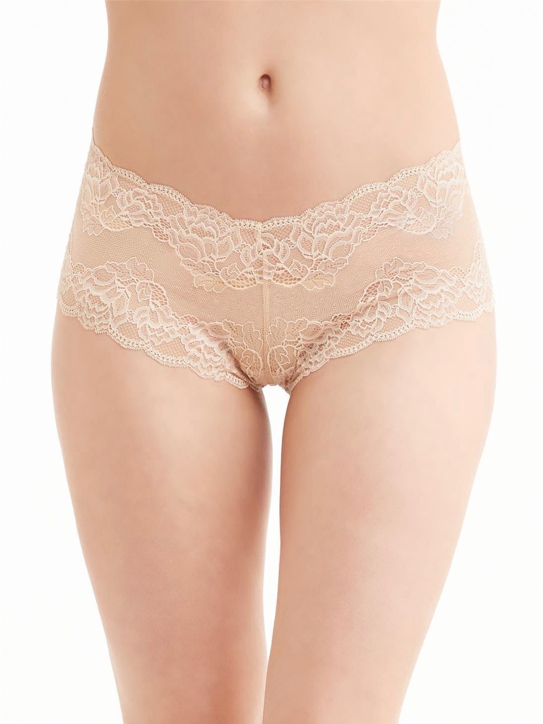 Montelle Intimates Panties S / Nude Montelle Cheeky See Through Lace Sexy Panties