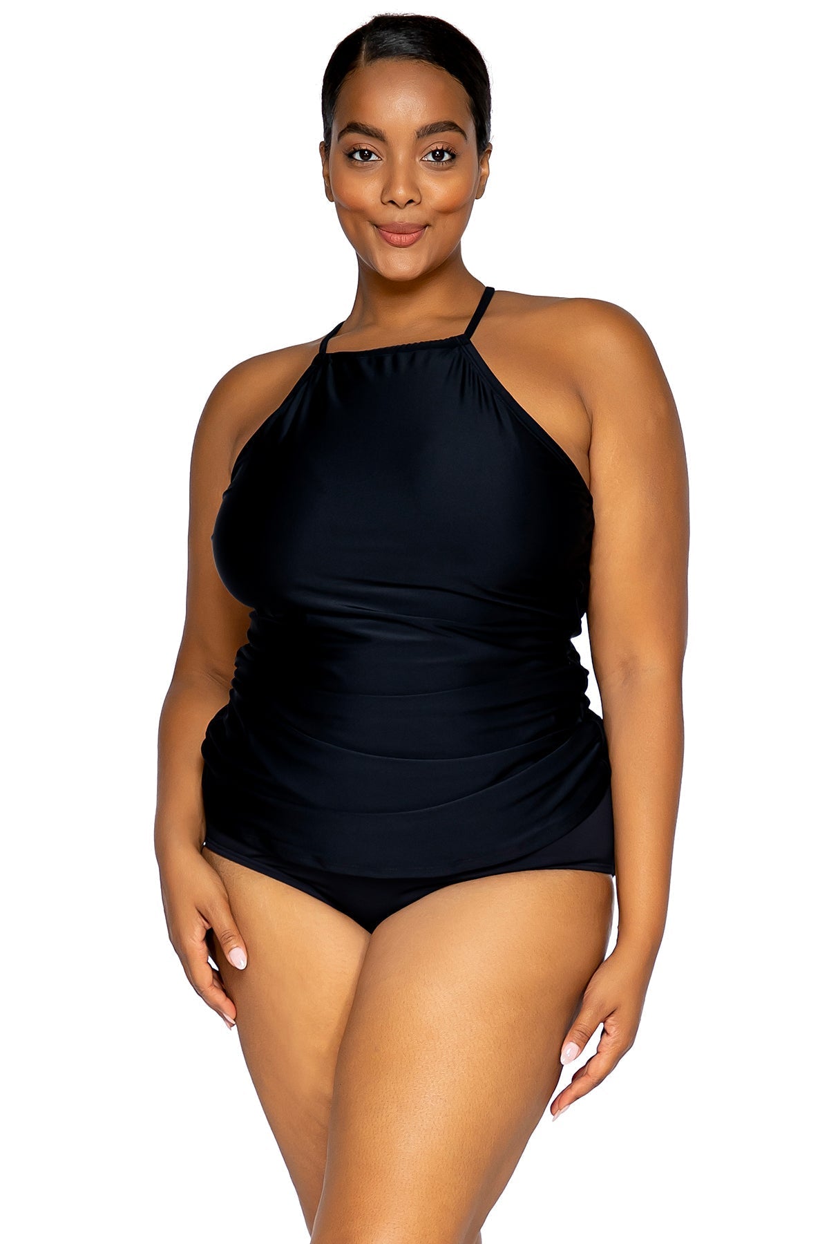 Sunsets Escape "Brands,Swimwear" Sunsets Escape Black Harlow High Neck Tankini