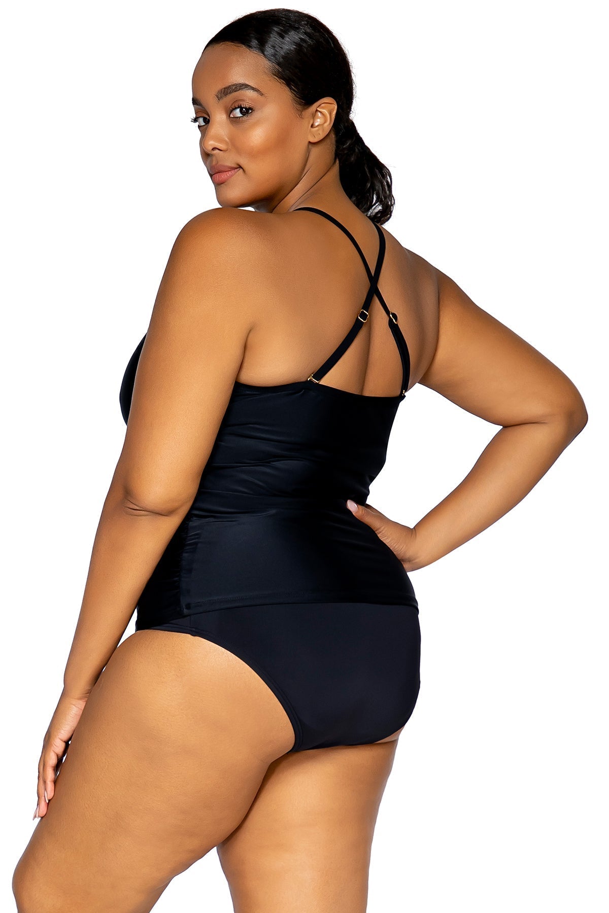 Sunsets Escape "Brands,Swimwear" Sunsets Escape Black Harlow High Neck Tankini