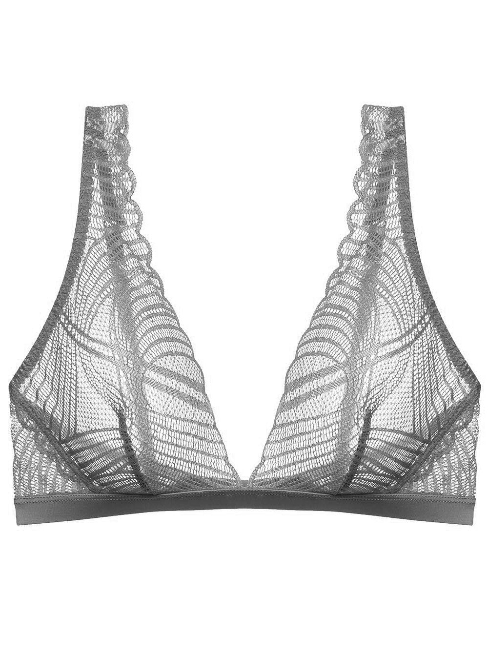 Sheer mesh bralette in anthracite — sheer bralettes at HauteFlair