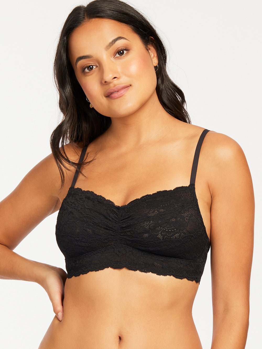 Black cup-sized lace bralette — lace bralettes at HauteFlair