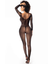 Women's Long Sleeved Fishnet Bodystocking Mapale 1102