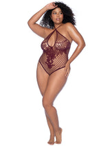 Women's Floral Fishnet Bodysuit Lingerie Mapale 1115