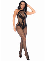 Women's Halter And Crotchless Floral Bodystocking Mapale 1116