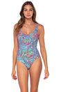 Front view of Sunsets Paisley Pop Veronica One Piece