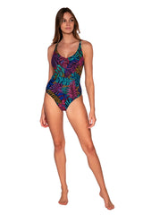 Front view of Sunsets Panama Palms Veronica One Piece