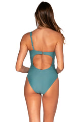 Back view of Sunsets Ocean Ginger One Piece