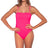 Front view of Sunsets Neon Pink Marion Maillot One Piece