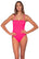 Front view of Sunsets Neon Pink Marion Maillot One Piece