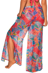 Back view of Sunsets Tiger Lily Breezy Beach Pant