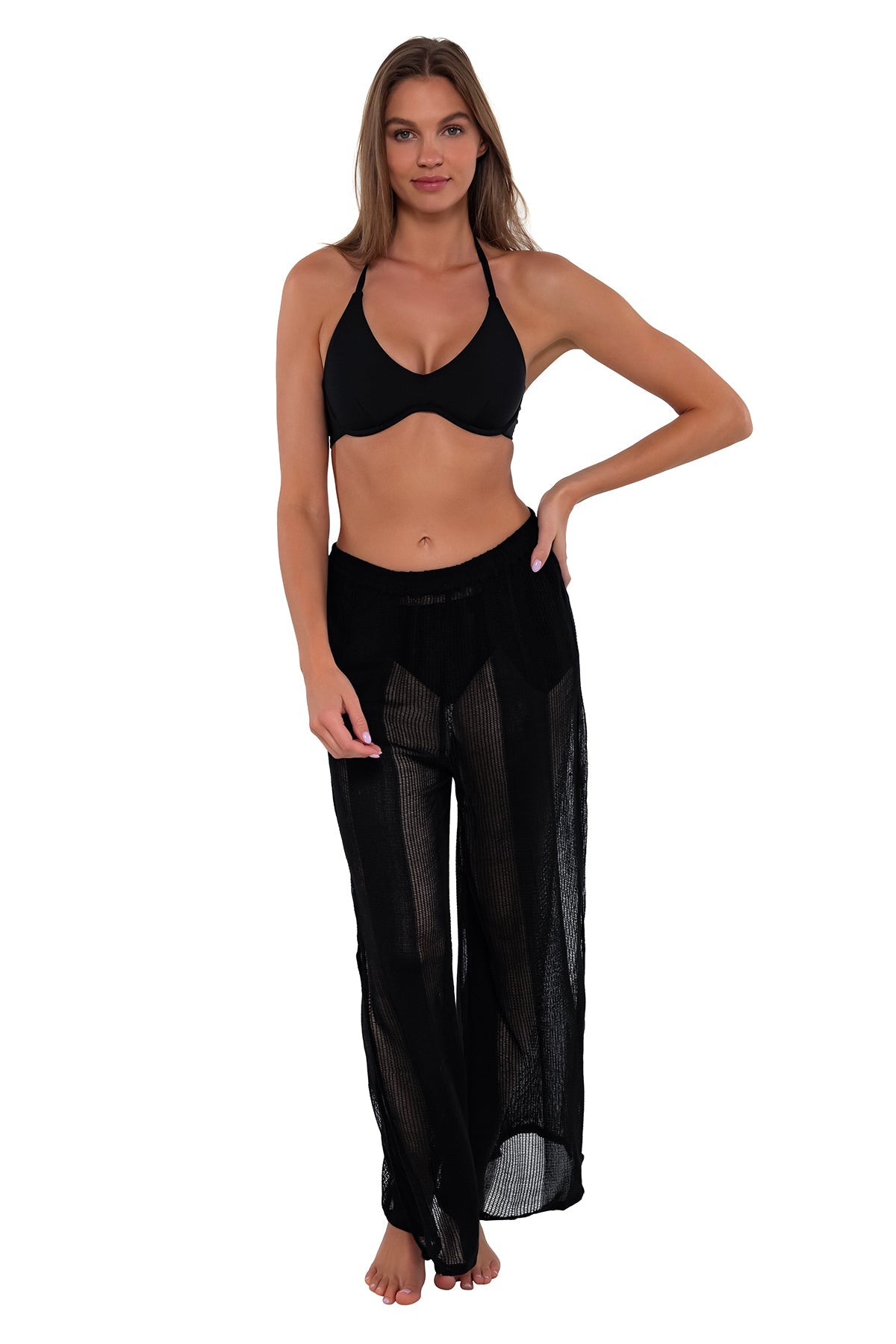 Sunsets Black Breezy Beach Pant