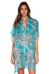 Front view of Sunsets Moon Tide Shore Thing Tunic