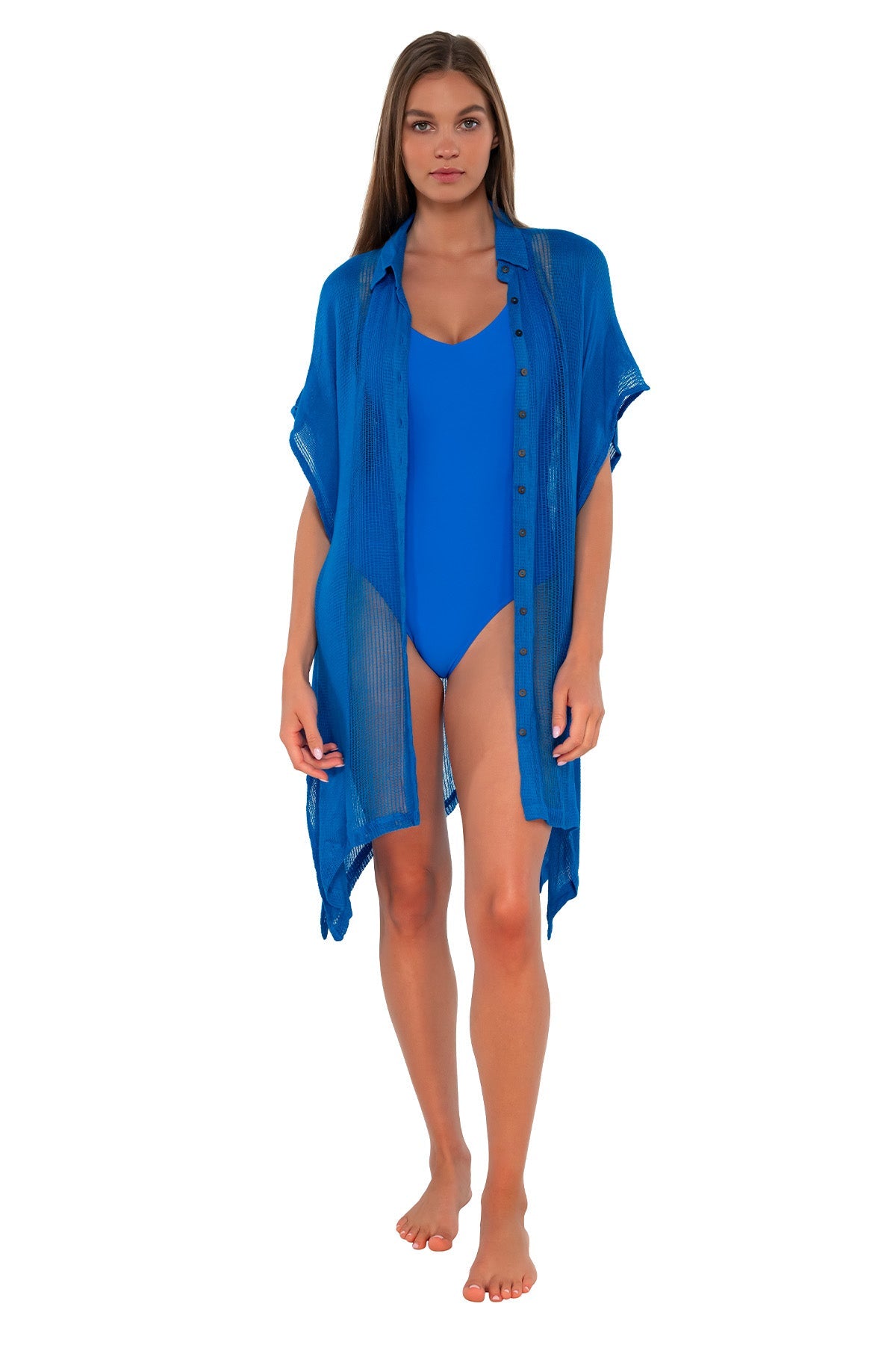 Sunsets Electric Blue Shore Thing Tunic