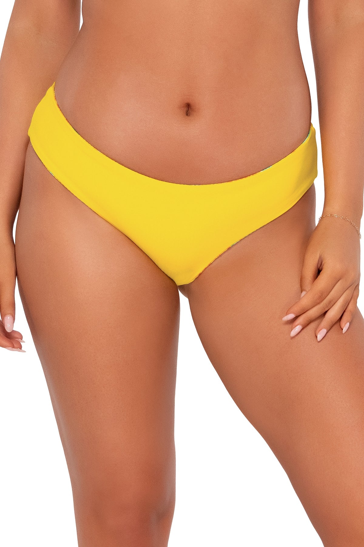 Sunsets Women's Swimwear Golden Tropics Sandbar Rib Alana Reversible Hipster Bikini Bottom