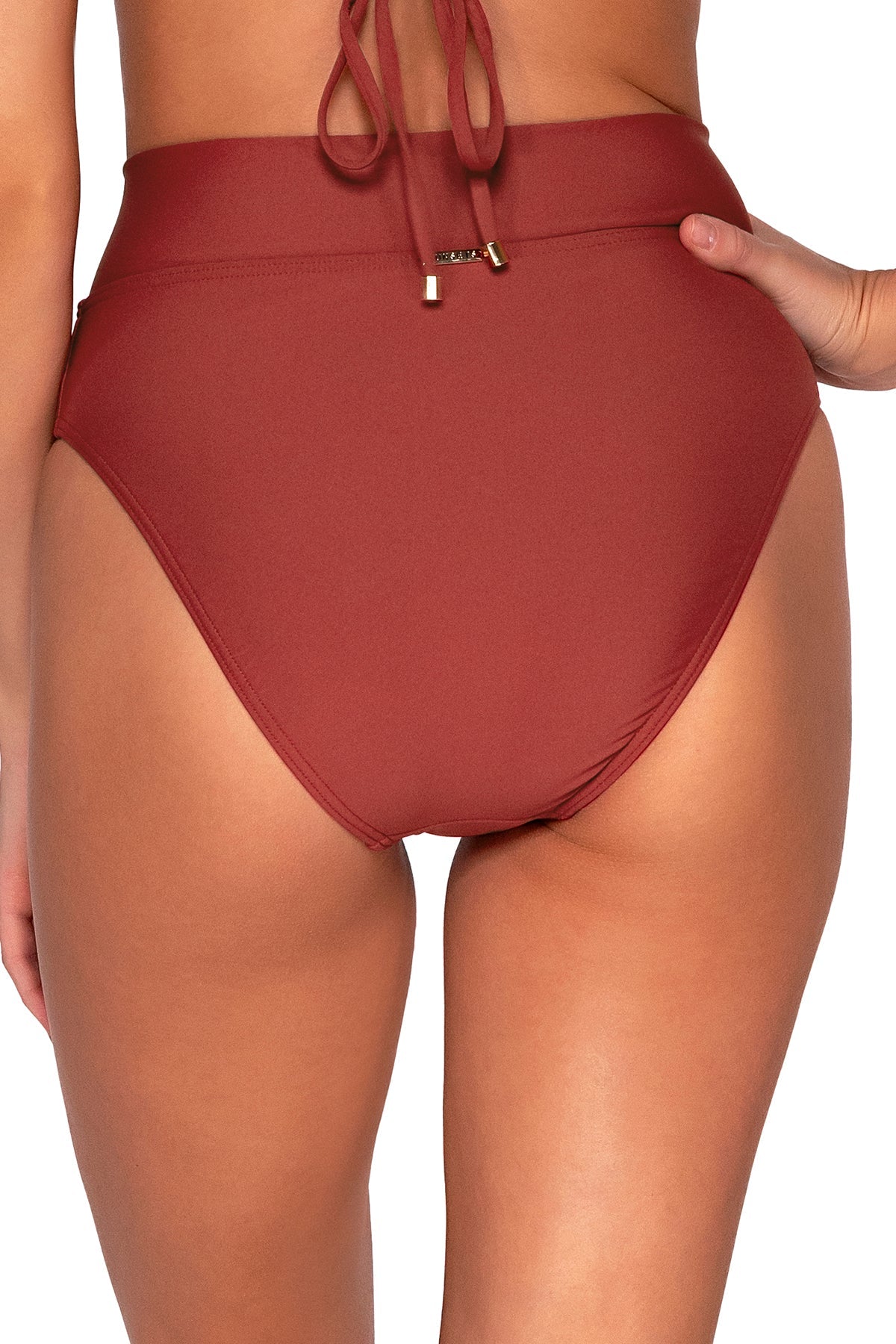 Back view of Sunsets Tuscan Red Summer Lovin V-Front Bottom