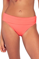 Sunsets Women's Swimwear Neon Coral Hannah High Waist Bikini Bottom