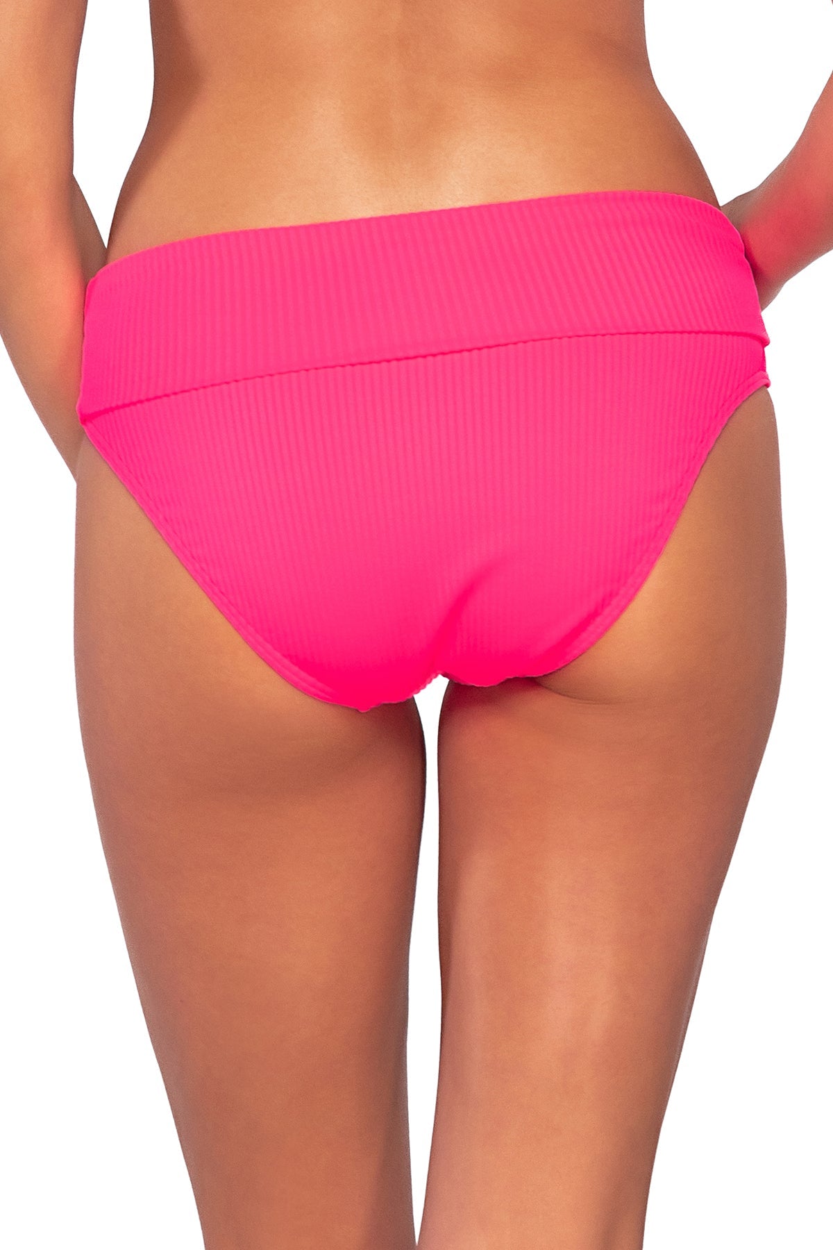 Sunsets Women's Swimwear Neon Pink Hannah High Waist Bikini Bottom