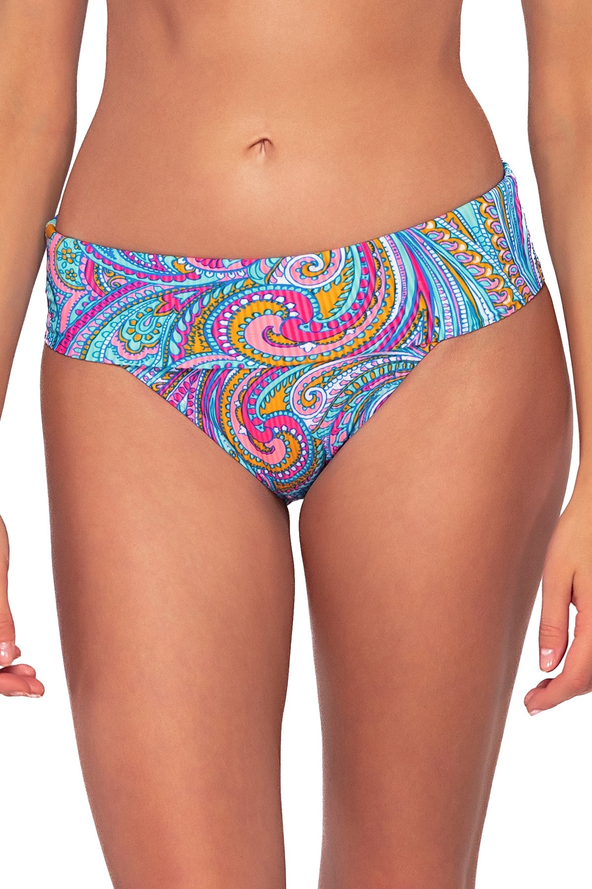 Sunsets Women's Swimwear Paisley Pop Hannah High Waist Bikini Bottom