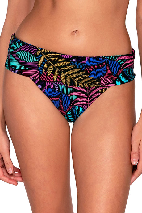 Front view of Sunsets Panama Palms Hannah High Waist Bottom