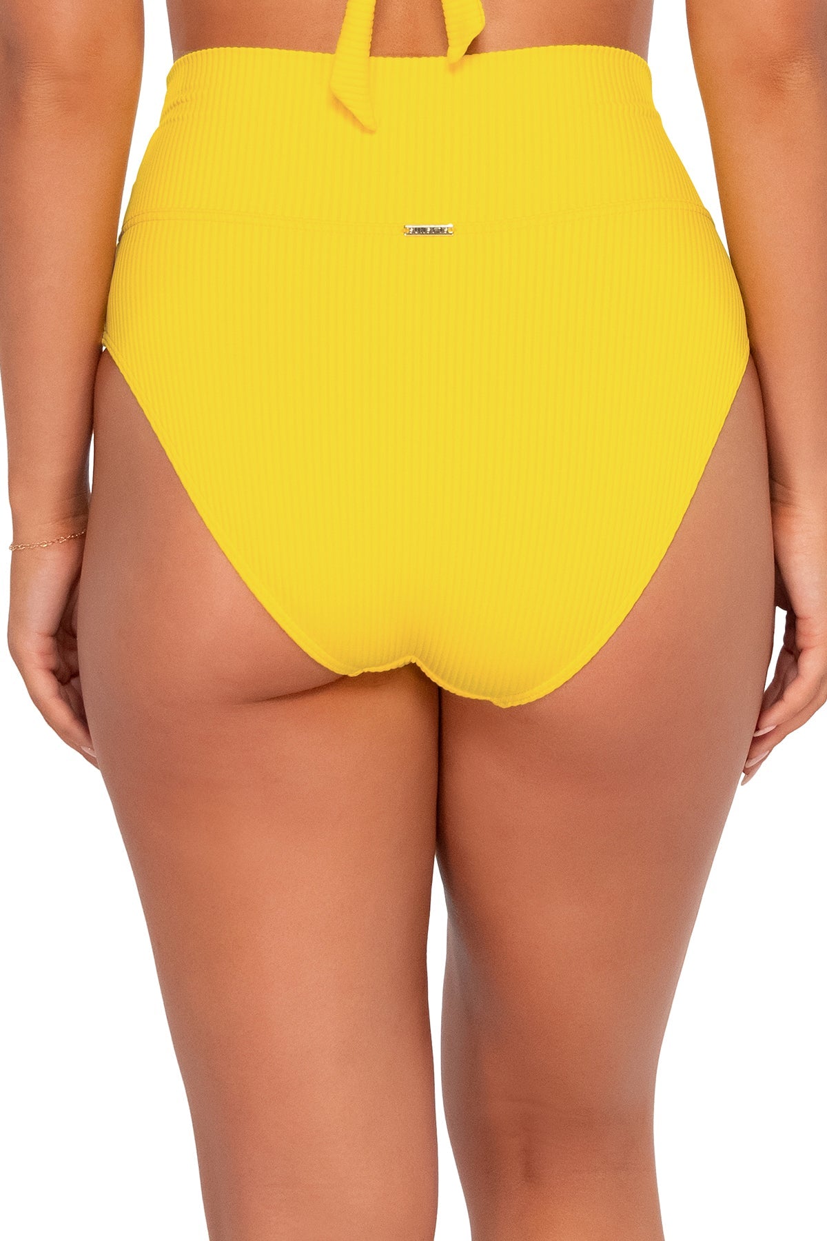 Sunsets Women's Swimwear Lemon Zest Sandbar Rib Hannah High Waist Bikini Bottom