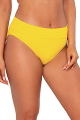 Sunsets Women's Swimwear Lemon Zest Sandbar Rib Hannah High Waist Bikini Bottom