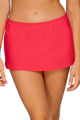 Front view of Sunsets Geranium Kokomo Swim Skirt