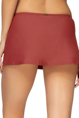 Back view of Sunsets Tuscan Red Kokomo Swim Skirt