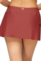 Sunsets Tuscan Red Sporty Swim Skirt