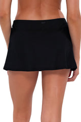 Sunsets Black Sporty Swim Skirt