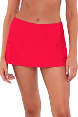 Sunsets Geranium Sporty Swim Skirt