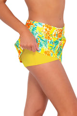 Sunsets Golden Tropics Sandbar Rib Sporty Swim Skirt