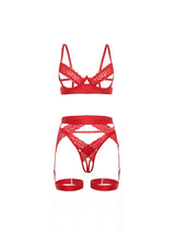 Jessica 3 Piece Peek-A-Boo Bra Set