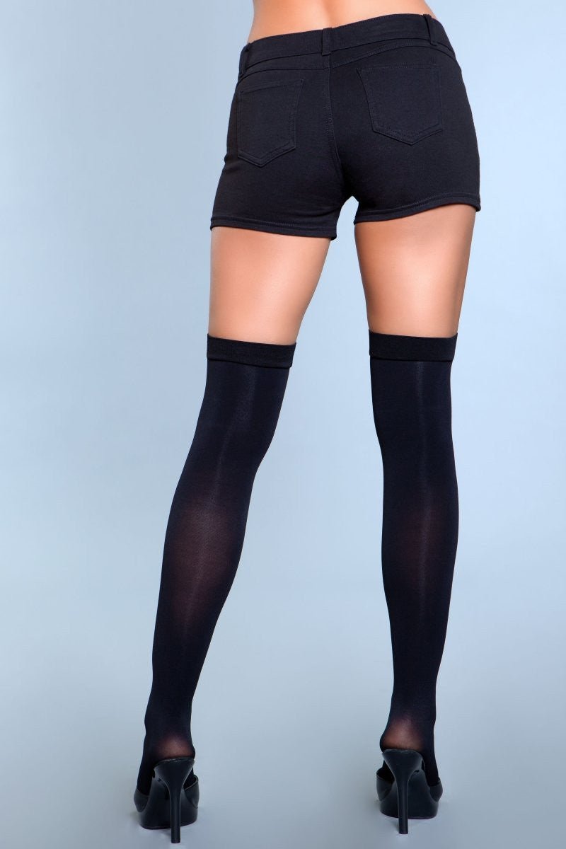 Women's Opaque Clip Garter Thigh High Stockings – Illusion 1929
