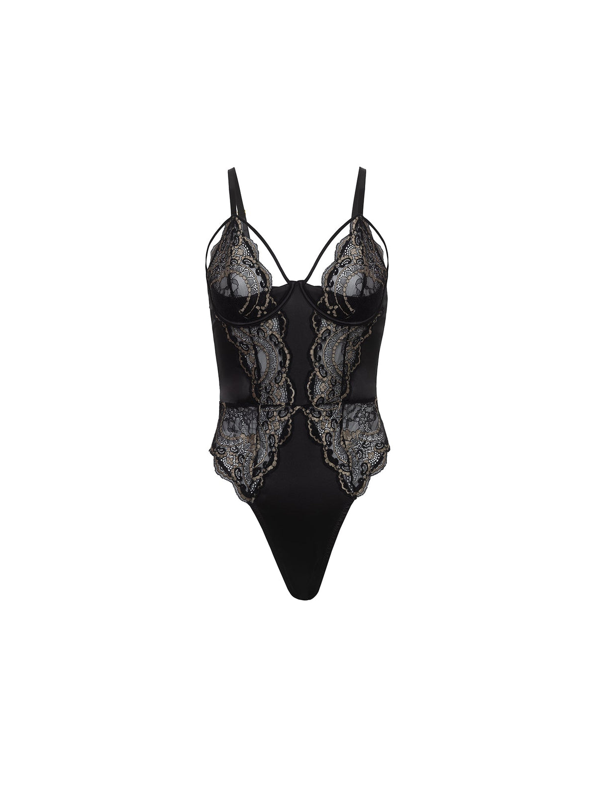 Curvy Dakota Cage Lace Teddy