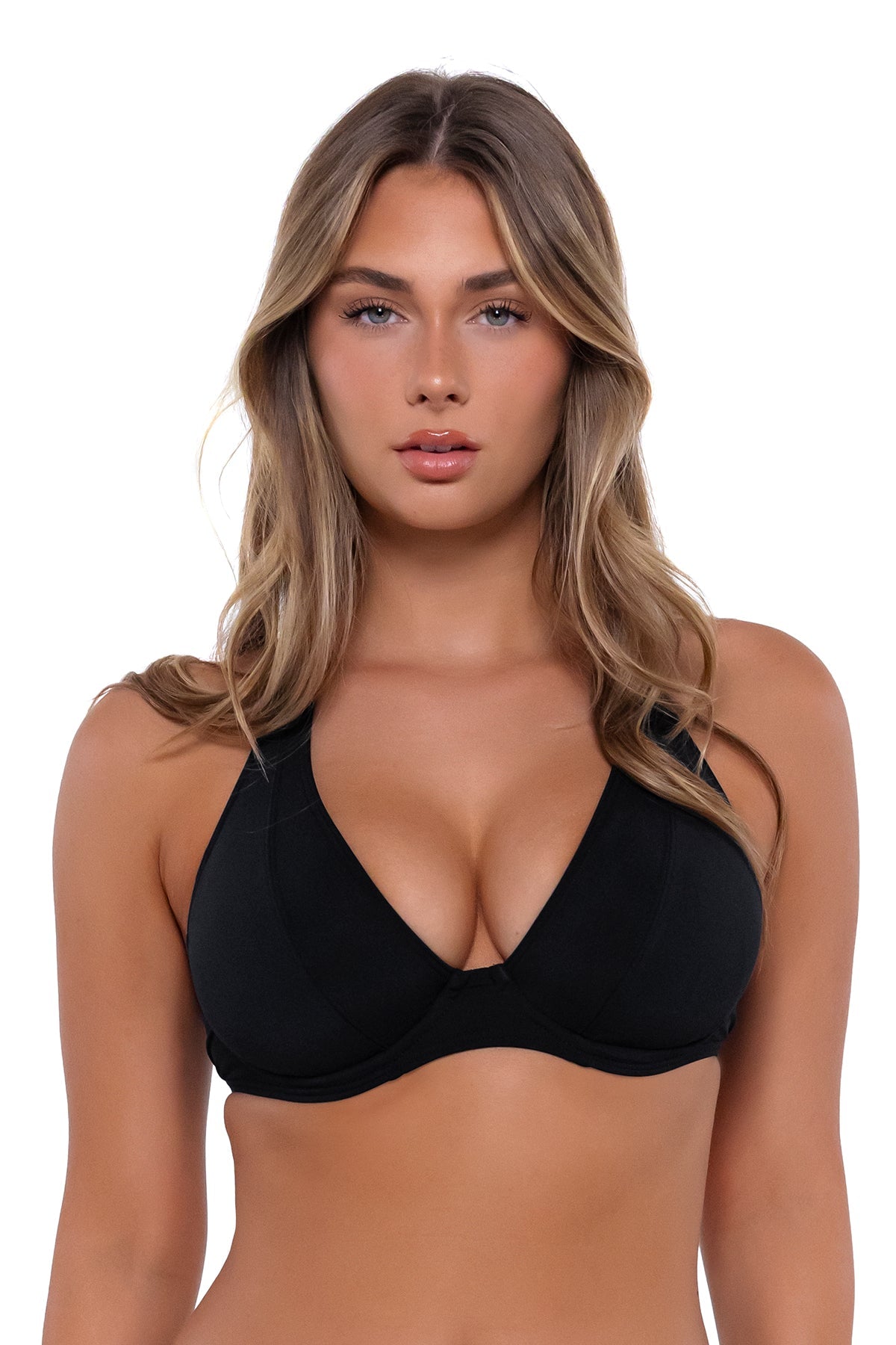 Sunsets Black Muse Halter Swimwear Bikini Top