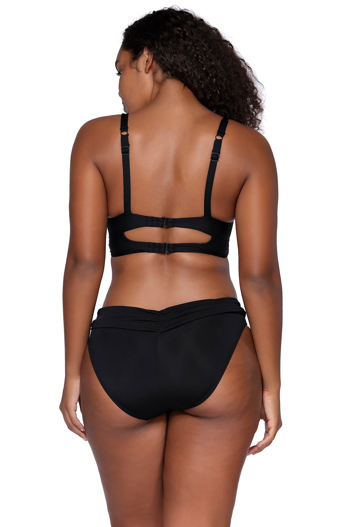 Back view of Sunsets Black Colette Bralette Top