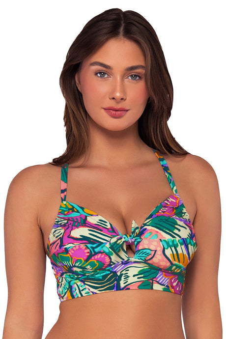 Front view of Sunsets Lush Garden Colette Bralette Top