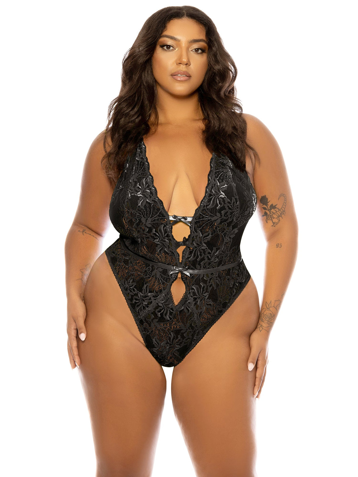 Curvy Lauren Lace Teddy