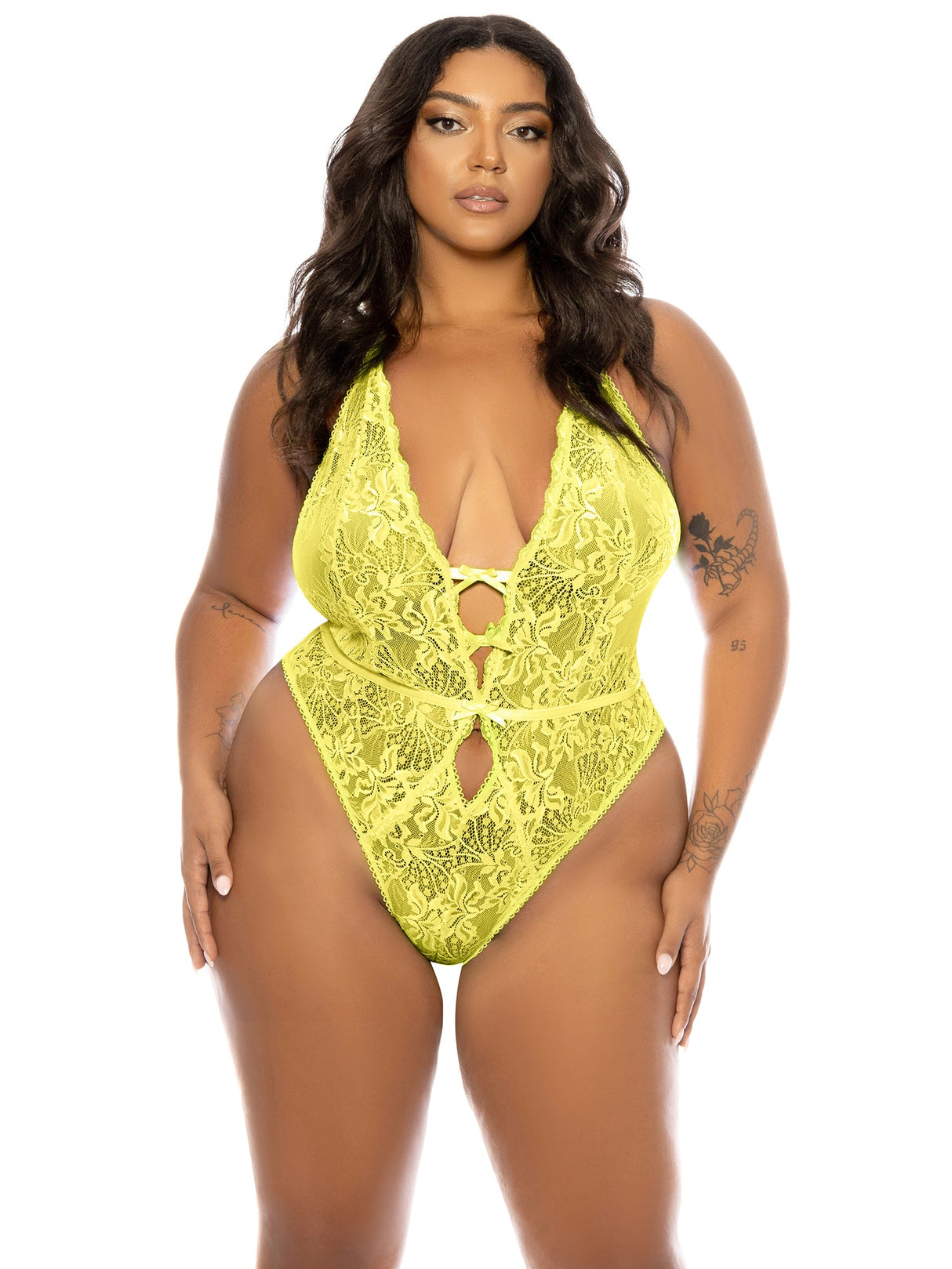 Curvy Lauren Lace Teddy