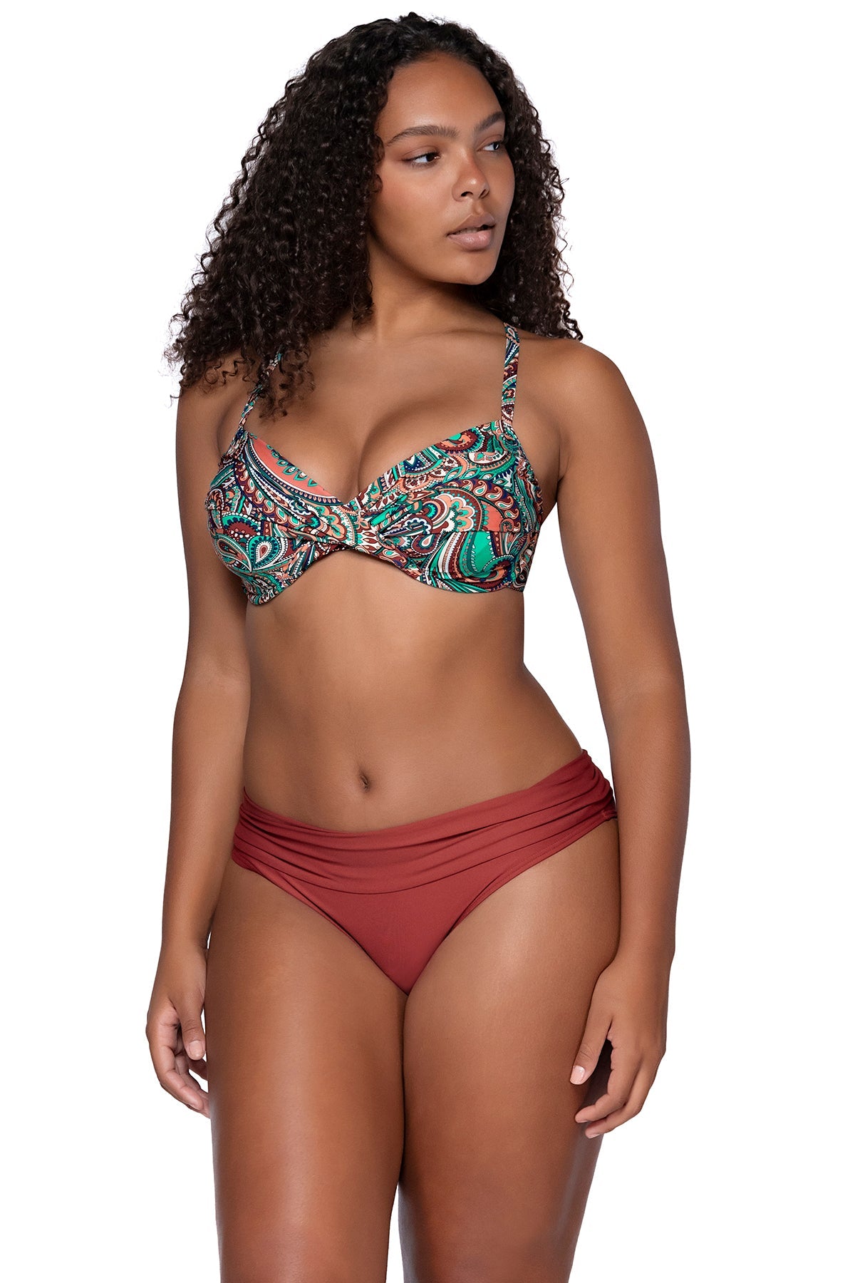 Front view of Sunsets Andalusia Crossroads Underwire Top